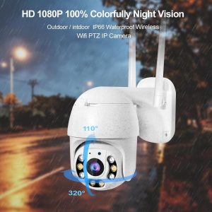Draadloze Dome IP beveiligingscamera - Full HD 1080P - Bewegingsdetectie - met App ICsee