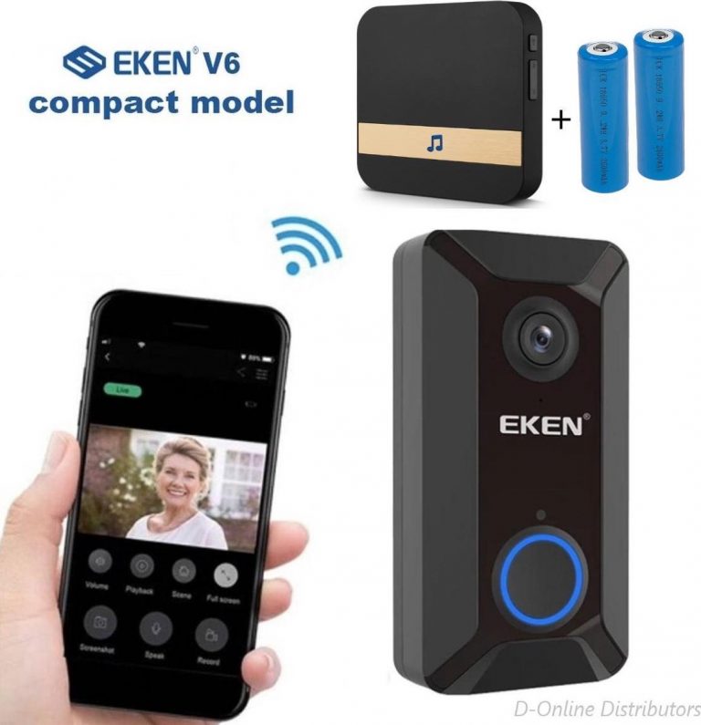 EKEN V6 HD WiFi Video Deurbel met Camera Smart Doorbell Inclusief