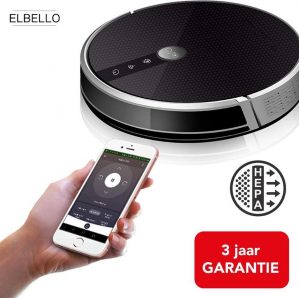 ELBELLO Robotstofzuiger met dweilfunctie - Dweilrobot - robotstofzuigers - Dweilsysteem - Robot stofzuiger zonder zak draadloos - Wifi en afstandsbediening - Google en Alexa - Hoge zuigkracht 3000Pa - HEPA