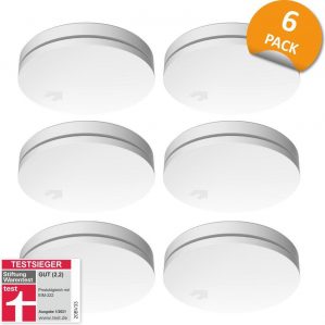 ELRO FS4610 Ultra Dunne Rookmelder met 10 jaar batterij - Voldoet aan Europese Norm EN14604 - 6 stuks