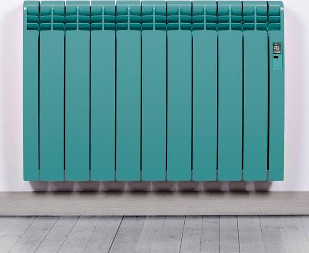 Elektrische Radiator Wifi - Smartcontrol via app Turquoise Blue (RAL) - Energiebesparende functies - Laag verbruik - Realtime consumptie - 13 elementen - 1430 W - Zuinigste Radiator