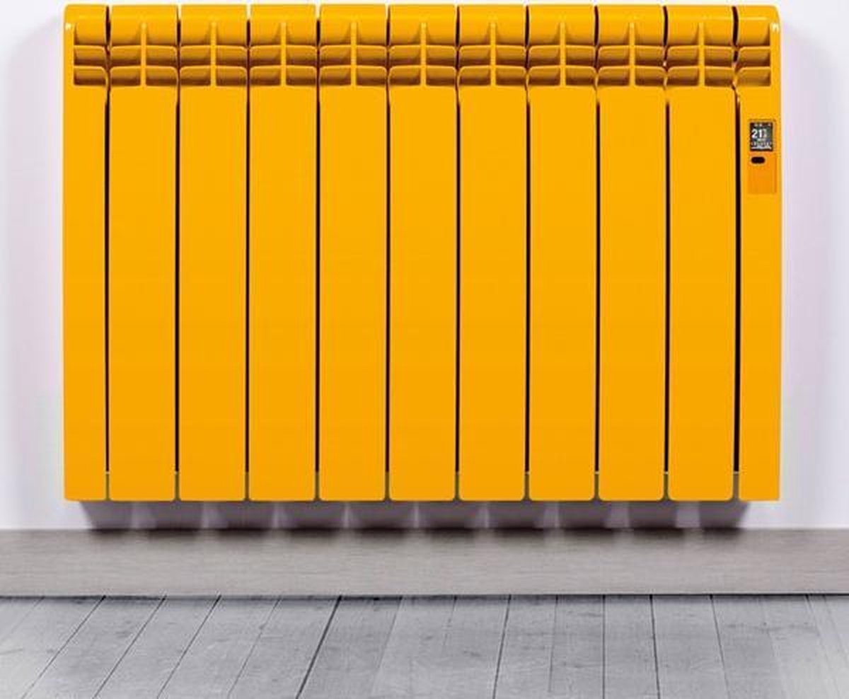 Elektrische Radiator Wifi Sun Yellow (RAL) - Smartcontrol via app - Energiebesparende functies - Laag verbruik - Realtime consumptie - 9 elementen - 990 W - Zuinigste Radiator