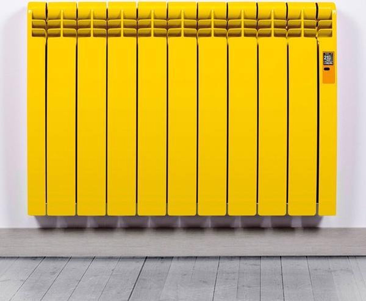 Elektrische Radiator Wifi Traffic Yellow (RAL) - Smartcontrol via app - Energiebesparende functies - Laag verbruik - Realtime consumptie - 15 elementen - 1600 W - Zuinigste Radiator