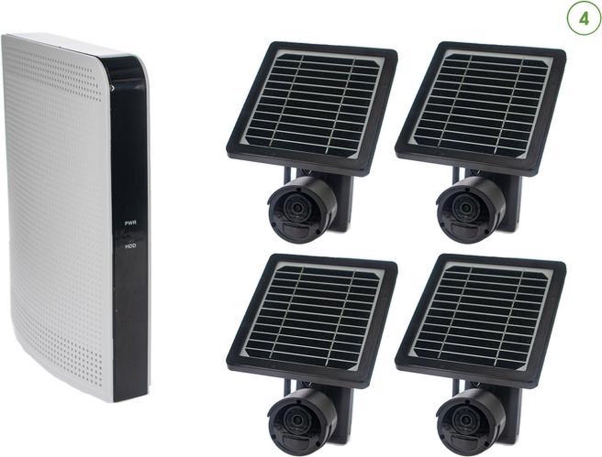 Full HD Kabelvrije camera set + zonnepaneel - easy - 4 X