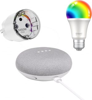 Google home nest mini - met slimme stekker en lamp - VTV