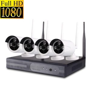 HD NVR Kit Beveiligingscamera Plug en Play camerasysteem 1,3 MP - 4 camera's WIT + 500 GB HARDE SCHIJF