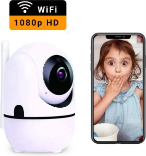 HD Wifi Babyfoon met Camera - Camera Beveiliging - 1080P - Geluid en Bewegingsdetectie - Wit