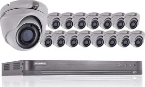 HIKVISION 5MP CCTV Beveiligingssysteem 4K DVR 16CH 16-Kanaals - Met 6TB HDD - H.265+ HIK 5 MP 2.8MM - 16X Cameras - Binnen en Buiten - Nachtvisie - DS-7216HUHI-K2 DS-2CE56H1T-ITM