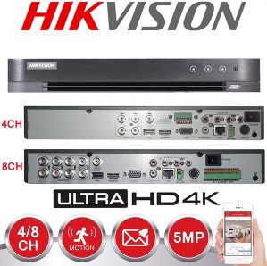 HIKVISION bewakingscamera set, 5 MP, 4 K, UHD, DVR, 4 kanalen, HD, 2 TB HDD