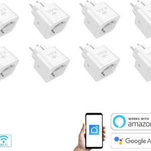 K&L Smart Plug - Energiemeter - Tijdsschakelaar - Google Home, Amazon Alexa en IFTTT compatible - Slimme Stekker 8 Stuk(s)