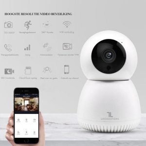 LifeSolutions - Babyfoon met camera - Baby Camera - Beveiliging - App - WiFi - Cloud - 1080P - Wit