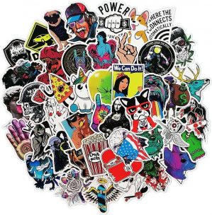 Mix van 50 coole stickers voor laptop, telefoon, skateboard, koelkast, koffer, douche etc. Hoge kwaliteit PVC Stickers, watervast en UV bestendig