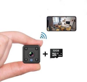 NARVIE Camera XS6 - Beveiligingscamera - Mini Camera - Verborgen Camera - Babyfoon - Smart Camera - 1080P HD - WiFi Camera - Met Mobiele App - Incl. 32GB Geheugenkaart
