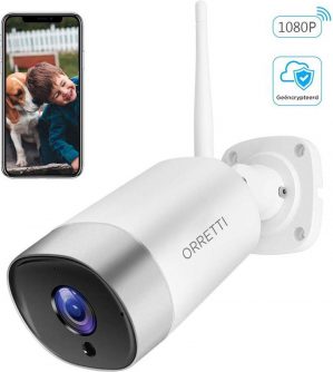 Orretti® X16 Bewakingscamera voor Buiten - Nachtzicht - Weerbestendig- Draadloos - iOS/Android app WIFI - 2MP