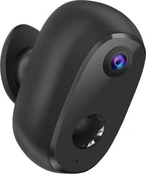 Outdoor eye Draadloze IP beveiligingscamera op accu - zwart - Werkt op app - Wifi & nachtzicht - Voor buiten & binnen - weerbestendig - nu met GRATIS SD kaart & anti-diefstal beugel