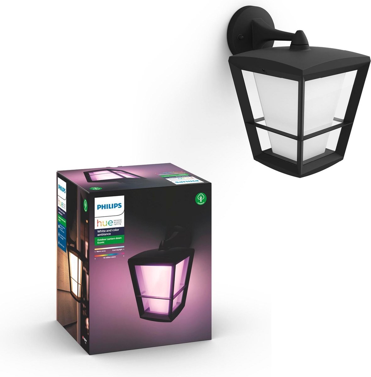 Philips Hue Econic Wandlamp - White and Color Ambiance - omlaag - Buiten