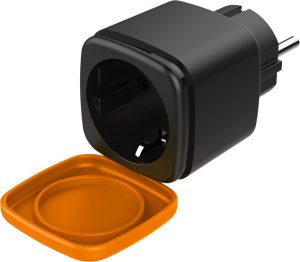 Qnect Smart Home - SH-OP01 WiFi slimme stekker - Buiten gebruik - Outdoor Stekker - Google Home - Amazon Alexa - Zwart / Oranje