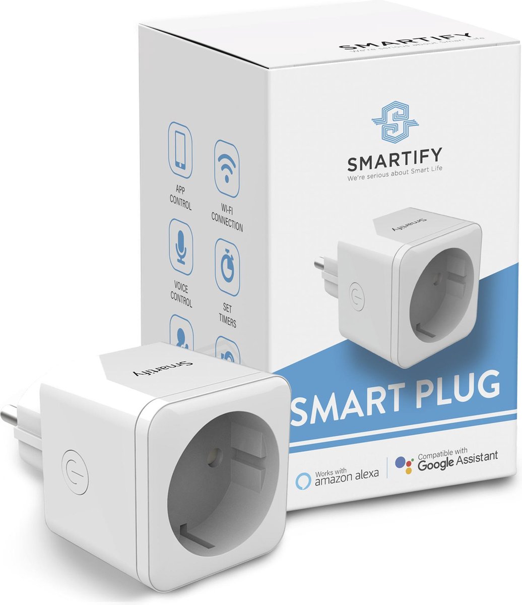 SMARTIFY® Slimme Stekker - Smart Plug - Incl. Tijdschakelaar & Energiemeter