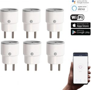 Silvergear Smart Stekker met Energiemeter - 6 stuks - Voordeelpakket