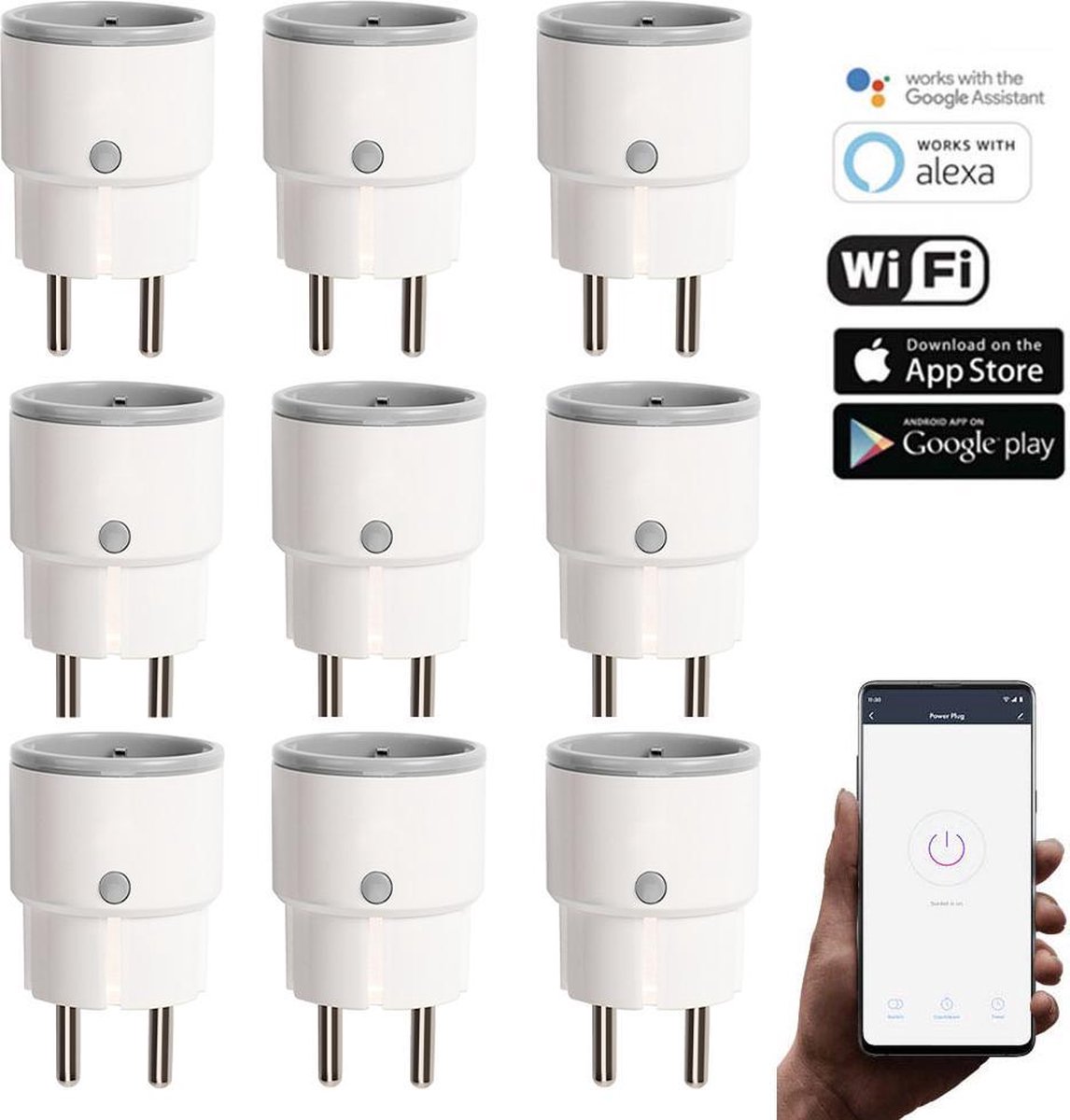 Silvergear Smart Stekker met Energiemeter - 9 stuks - Voordeelpakket