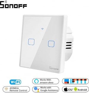Smart WIFI Light Switch - 2 Kanalen - 2x 400W - Sonoff - Android & IOS