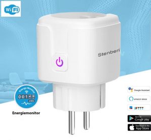 Stenberi Slimme Stekker Met 16A - Energiemonitoring - Tijdschakelaar Met Timerfunctie - Amazon Alexa - Google Home - IFTT - Smart Plug - Draadloze Stopcontacten Met Afstandsbediening - Smart Life App