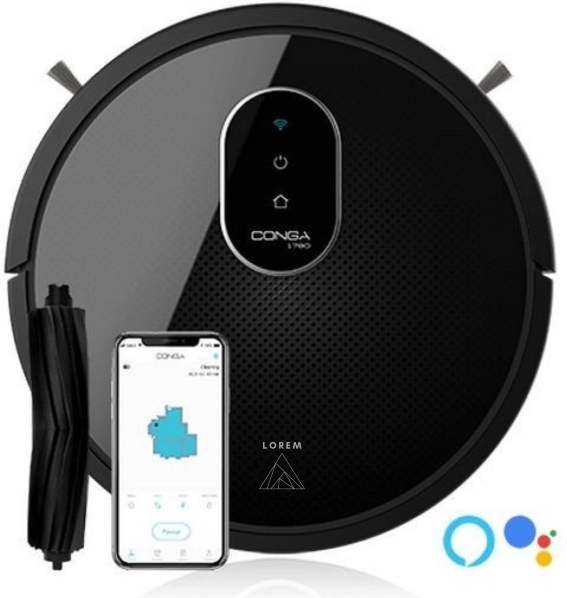 Stofzuiger Zonder Zak Robotstofzuiger Dweil Google Home Smartphone - 160min - zuigen en dweilen - Huisdieren - 64db