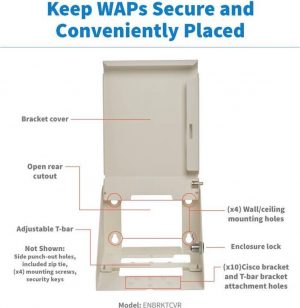 Tripp-Lite ENBRKTCVR Universal Wall Bracket for Wireless Access Point with Cover - Right Angle, Steel, White TrippLite