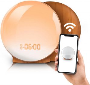 UPLY Wake Up Light - Licht Wekker - Wekker Radio - Wekker Met Licht - Smart Clock - WiFi - Google Home | Amazon Alexa