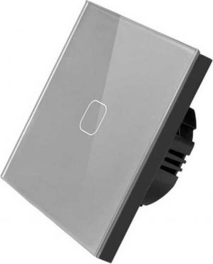 Wand schakelaar Touch 1x Grijs 86mm 1 gehard glas paneel muur Switch lichte aanraking-wegschakelaar AC 90-250 v 400W 2A 1x schakelaar 1 weg