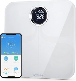 Yunmai Premium Slimme weegschaal met Bluetooth en 10 lichaamsmetingen - Werkt met Apple Health & Google Fit App - Smart Fitness Scale