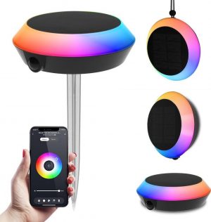 9x LED Smart Solarlamp Pardoo RGBWW Bluetooth IP65 - Oplaadbaar - prikspot, wandlamp en hanglamp voor: Google Home, Amazon Alexa, Siri en Homeylux app
