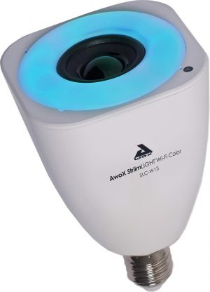 AwoX StriimLIGHT WIFI - LED Lamp E27 met ingebouwde Speaker - WiFi - Kleur