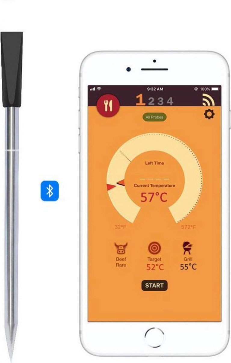 Draadloze (vlees) thermometer Barbecue / Oven / Grill temperatuurmeter met bluetooth app