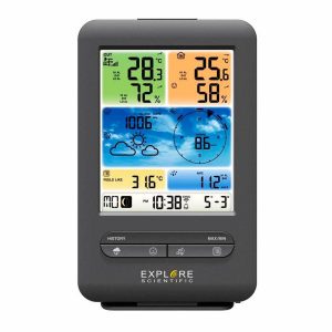 Explore Scientific WSX1001 Radiogestuurd -, digitaal - Professioneel Wi-Fi weerstation | Met 5-in-1 binnen - en buiten sensor | Overal ter wereld uit te lezen via de Weatherunderground APP | Community met wereldwijd meer dan 200.000 weerstations