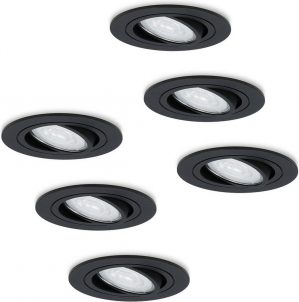 Homeylux® Led Inbouwspot 6 stuks Smart WiFi Zwart - 5,5W - IP20 - Dimbaar - RGBWW - Miro - 400lm - Bedienbaar via Homeylux® App - Google Home en Amazon Alexa