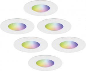 Homeylux® Smart WiFi LED inbouwspot 6 stuks 5,5W Wit Bari dimbaar RGBWW - IP65 - 400lm - Bedienbaar via Homeylux® App - Google Home en Amazon Alexa