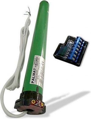PALMAT rolluikmotor en mechanische afstelling inclusief Wifi-ontvanger (45 mm buismotor, adapters 60 mm, Kracht: 10 Nm)