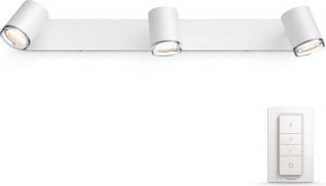 Philips Hue Adore opbouwspot - Philips Hue Fuzo muurlamp - 3-lichts - wit - balk