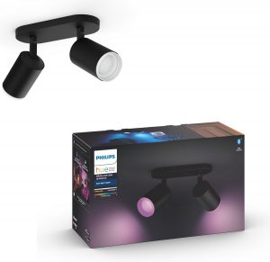 Philips Hue - Fugato - White and Color Ambiance - opbouwspot - 2 lichtpunten - zwart - Bluetooth