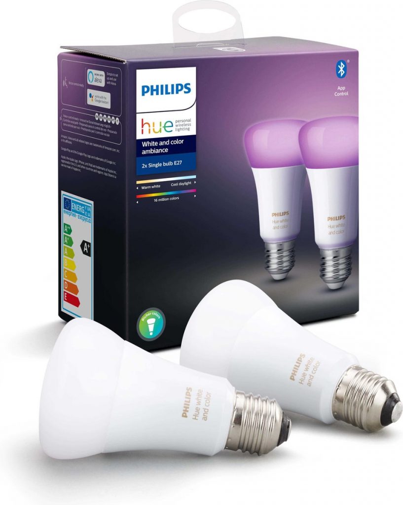 Philips Hue Lampen E27 Duopack White and Color Ambiance E27 Bluetooth Smart Gear Compare