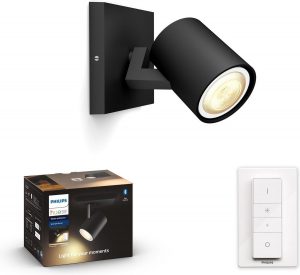 Philips Hue - Runner black 1x5.5W - White Ambiance Bluetooth Dimmer Included