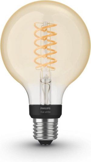 Philips Hue Slimme Verlichting Filamentlamp G93 Globe - Ø 9,5 cm - White - E27 - Bluetooth