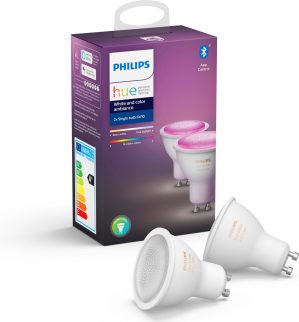 Philips Hue Slimme verlichting GU10 Duopack - White and Color Ambiance - 2 lichtbronnen - Bluetooth