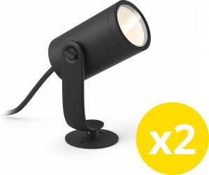 Philips Hue Lily Prikspot Uitbreidingsset - White and Color Ambiance - 2 spot - zwart