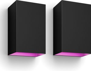 Philips Hue Resonate Outdoor wandlamp - White and Color Ambiance - zwart - Buiten - 2 stuks