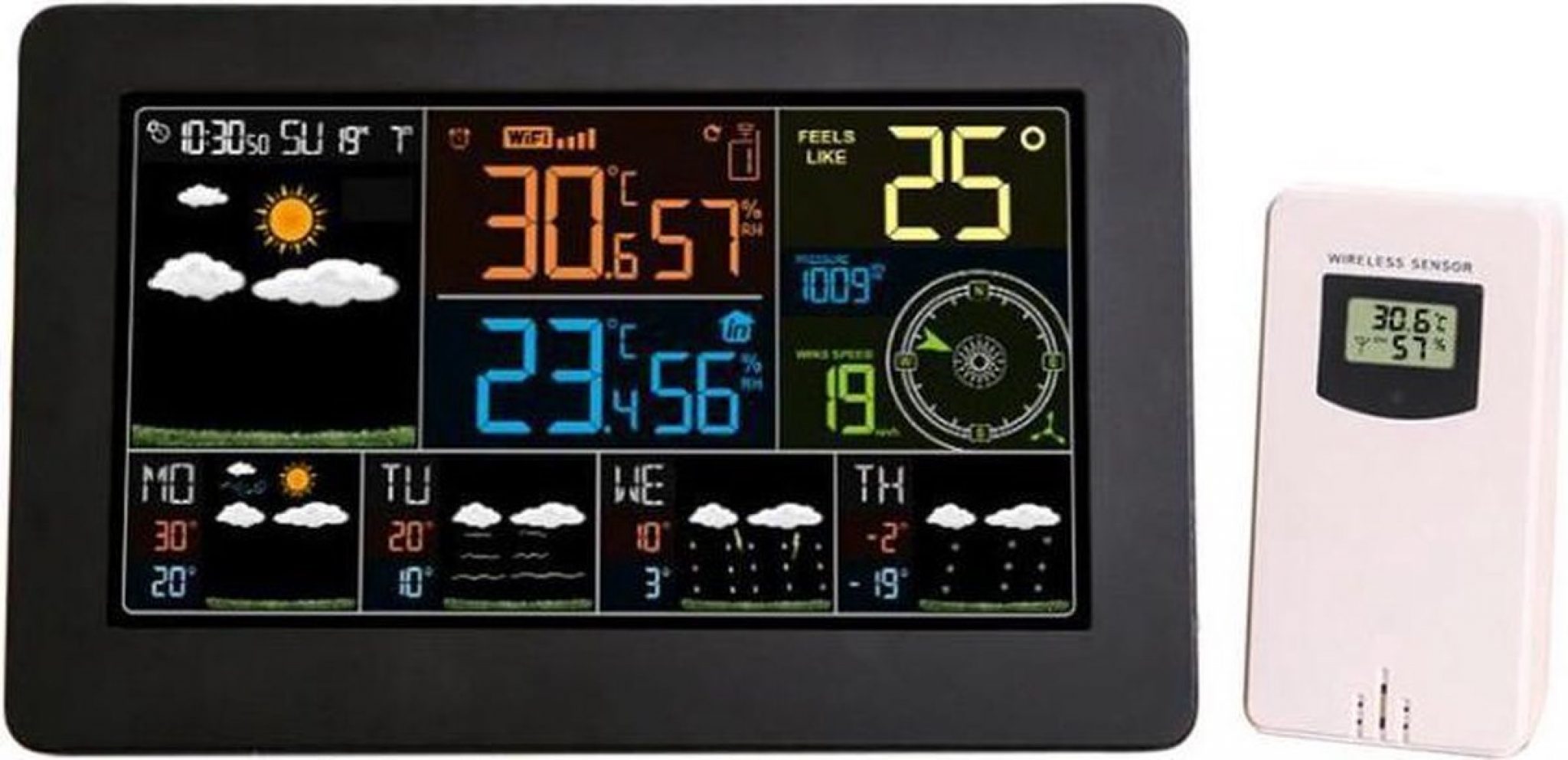 Smartzo SW4 Weerstation binnen en buiten Draadloos weerstation met