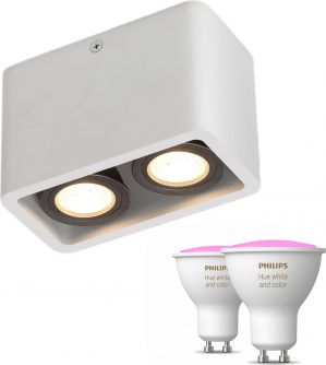 Artedelight Moni opbouwspot - Wit - 2 lichtpunten - Incl. Philips Hue White & Color Ambiance Gu10