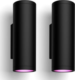 Philips Hue Appear Outdoor wandlamp - White and Color Ambiance - Zwart - Buiten - 2 Stuks