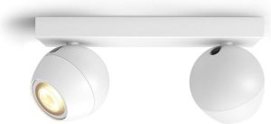Philips Hue Buckram Opbouwspot - White Ambiance - GU10 - Wit - 2 x 5,5W - Bluetooth - Incl. Dimmer Switch